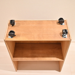木製本棚A4サイズ2段　ロック機能付きキャスター 11枚目の画像