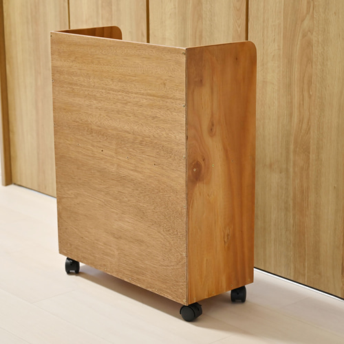 木製本棚A4サイズ2段 ロック機能付きキャスター 本棚・絵本棚