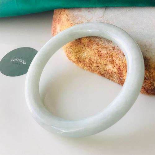 B810-047】ジェイド翡翠ヒスイバングルミャンマー産53.5mm