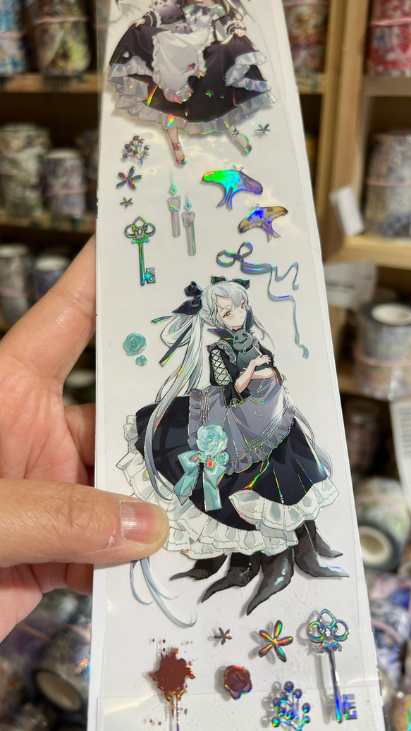 ✩再販✩J243＃有小熊陪你看月亮(PET)切り売り海外人物マステ女の子 ✩再販✩J243＃有小熊陪你看月亮(PET)切り売り海外人物マステ女の子