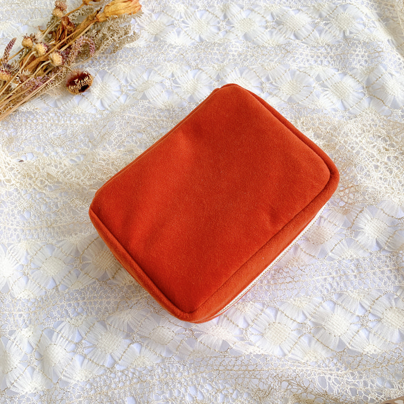 小型聖書カバー［スエード］✳︎ レッドオレンジ 6枚目の画像