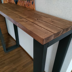 140×36×73 カウンターテーブル・アイアンレッグ《ウォールナット