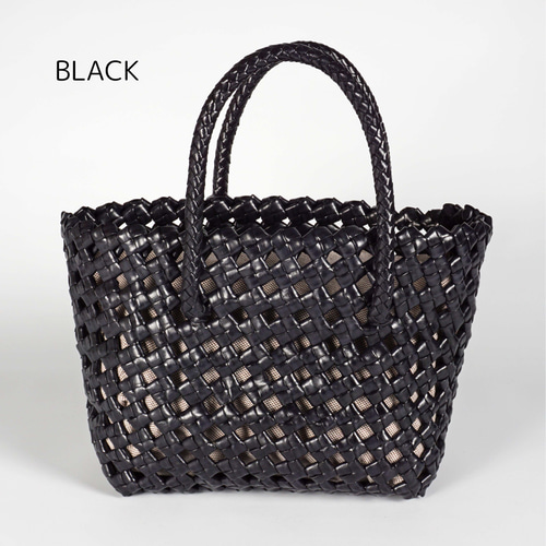 美品　本革　Sam.San.Leather 編み込みメッシュ　BKトートバッグ 美品本革Sam.San.Leather 編み込みメッシュBKトートバッグ