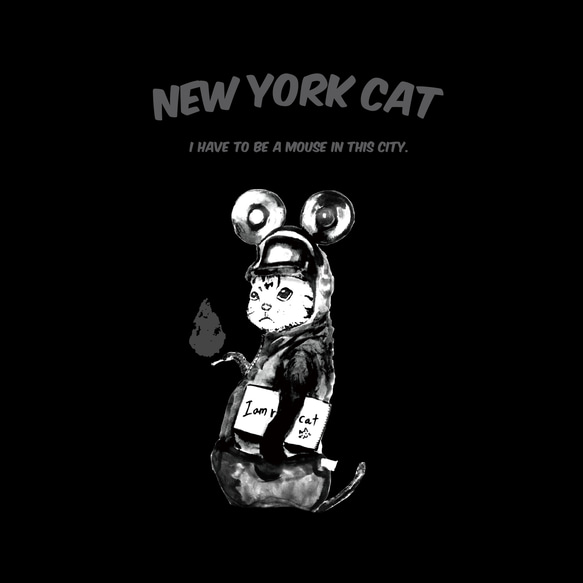 リラックスBIGシルエットTシャツ「NYの猫」/送料無料 2枚目の画像
