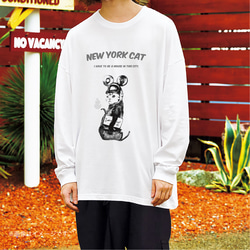 リラックスBIGシルエットTシャツ「NYの猫」/送料無料 1枚目の画像