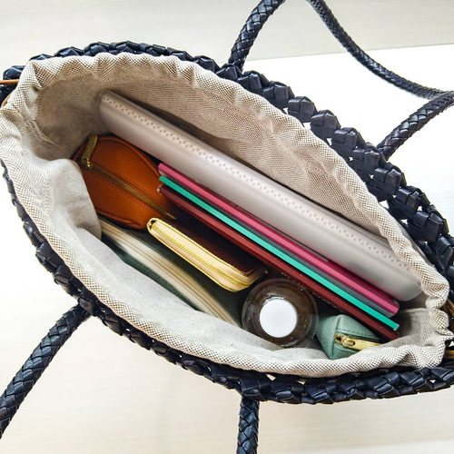 希少✨極美品✨LIMI feu ビックトートバッグ　メッシュ　レザー　肩掛け　黒 ヤギ革】大きい石畳編みメッシュトートバッグ Lサイズ 本革 軽い