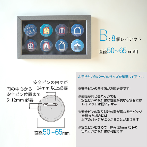 レイアウト変更オプション　缶バッジを飾る専用フレームに追加特注できます 3枚目の画像