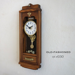 【送料無料】OLD FASHIONED #030 レトロな時計　Sサイズ　1点物　アンティーク調 2枚目の画像