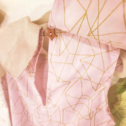 【送料無料】Flowerスカラップ襟ロンパースサロペット(キューブ) 10枚目の画像