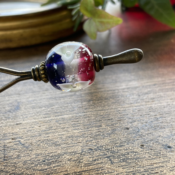 古硝子 捻りガラス 簪 髪飾り 使え 