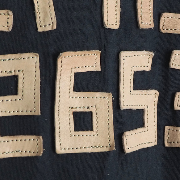 レザーパッチ「3.141592653」の 半袖 Tシャツ（5色）コットン ワッペン 9枚目の画像