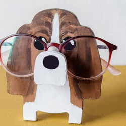メガネスタンド小物置き　アクセサリートレイ 木製メガネ置きメガネ収納　鍵置き　眼鏡ディスプレイ 柴犬　猫 5枚目の画像