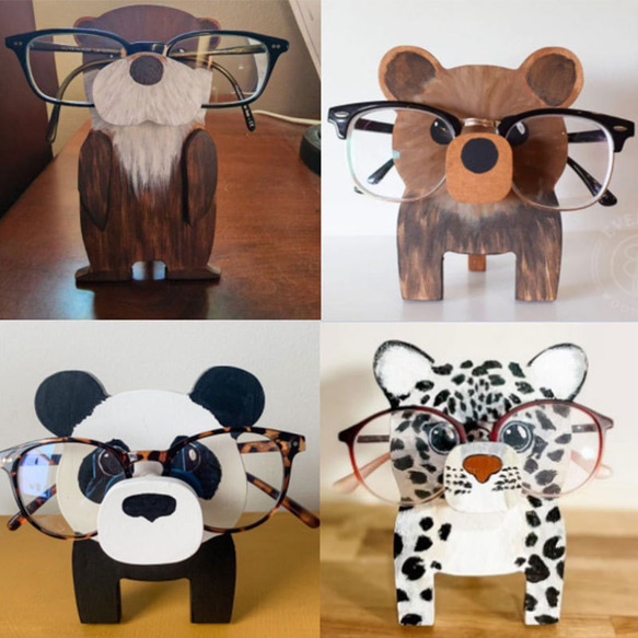メガネスタンド小物置き　アクセサリートレイ 木製メガネ置きメガネ収納　鍵置き　眼鏡ディスプレイ 柴犬　猫 7枚目の画像