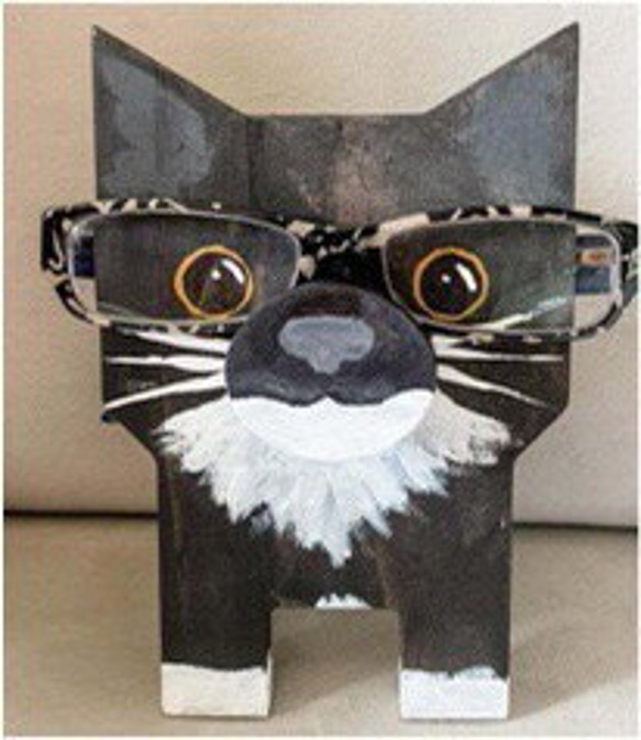 メガネスタンド小物置き　アクセサリートレイ 木製メガネ置きメガネ収納　鍵置き　眼鏡ディスプレイ 柴犬　猫 11枚目の画像