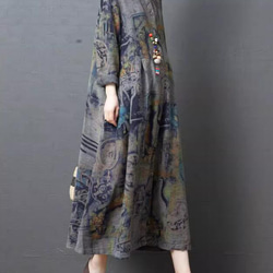 新型韓国版ゆったりオーバーサイズ婦人服パーカー版長袖ミディアム丈シャツスカート 6枚目の画像