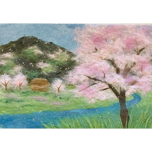 絵画】「里海のくらし」 水彩画 真作
