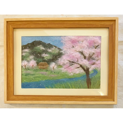 和紙ちぎり絵『枝垂れ桜』F6サイズ原画 c90c585ed03580ba8e46012c63d3af