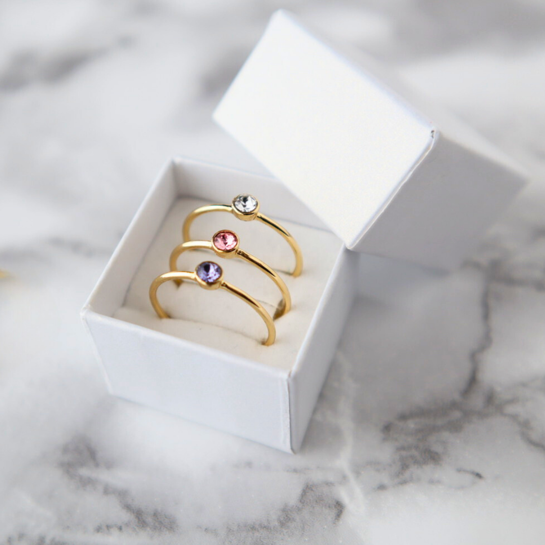 【選べる誕生石】【特集掲載】リング 指輪 重ね付け 誕生石 10号 13号 セット  プレゼント アメジスト 春 母の日