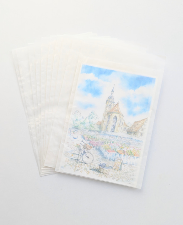 オーストリア/グラシン袋ポストカードサイズ10枚-ホワイト- 1枚目の画像