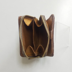 ハンドメイドコンパクト二つ折り財布―5（ピット槽鞣し馬胴オイルレザー。） 6枚目の画像