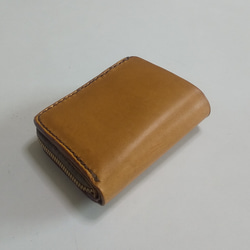 ハンドメイドコンパクト二つ折り財布―5（ピット槽鞣し馬胴オイルレザー。） 3枚目の画像