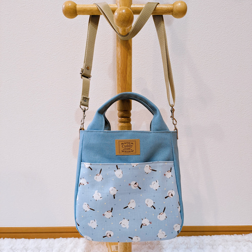 1754．大人可愛い シマエナガ柄2wayショルダーバッグ