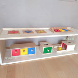 教具棚１段（背板なし）　モンテッソーリ　木製棚 2枚目の画像