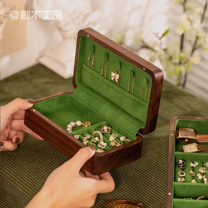 サカべ㈱ 木製 アクセサリーケース 天然木オーク材 良品 ヴィンテージ