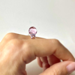 ガラスリング　〜 solitaire 〜　ピンク　春色　5号 〜 16号　送料無料　桜ピンク　ガラスの指輪 2枚目の画像