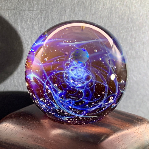 瑠璃ガラス瓶 宇宙モチーフガラス 瑠璃-036 その他インテリア雑貨 One