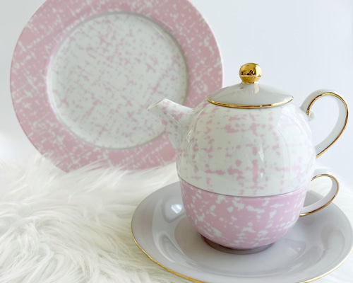 ラッピング無料》ピンクツイードのティーセット ティーカップ Licoco