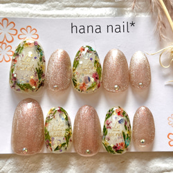 ネイルチップ ドライフラワー マグネットネイルチップ #58 ネイル