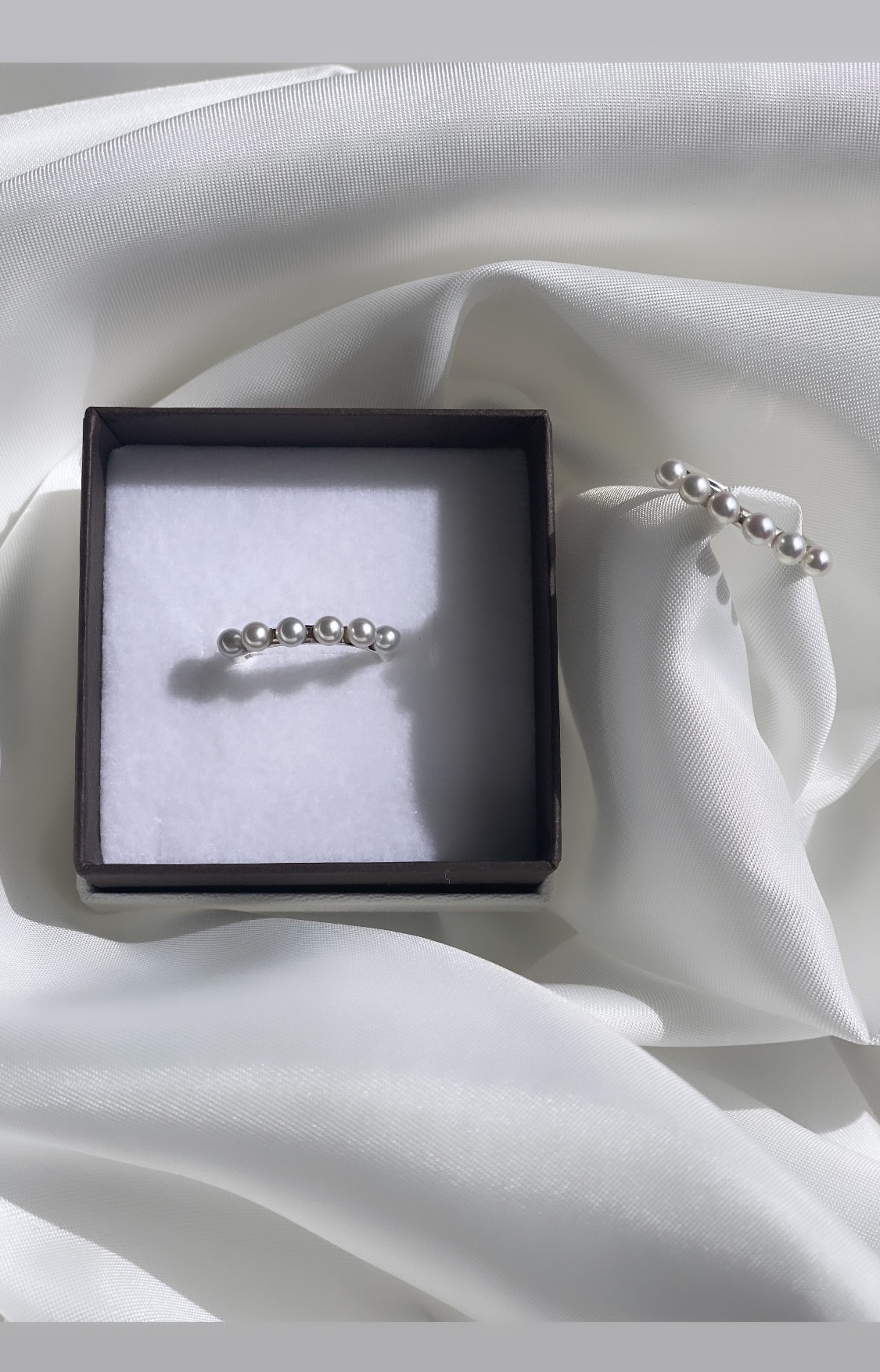 baby pearl half eternity ring   SV925  淡水パール 14,364円