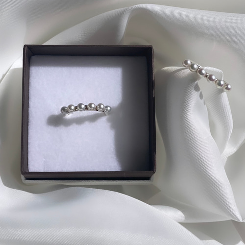 baby pearl half eternity ring SV925 淡水パール 指輪・リング