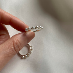 baby pearl half eternity ring   SV925  淡水パール 3枚目の画像