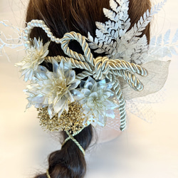 A21 金箔プレゼント　アメリカンフラワー　卒業式　ヘアアクセ　成人式髪飾り　袴　成人式ヘアアクセ　ブライダル　前撮り 1枚目の画像