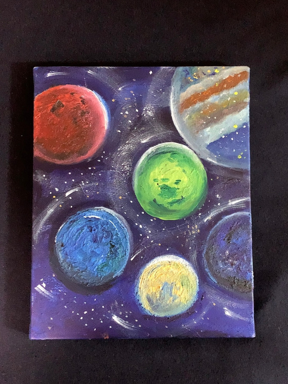 アート】『星降る夜に』アクリル画に筆文字で描く言葉絵。流木を