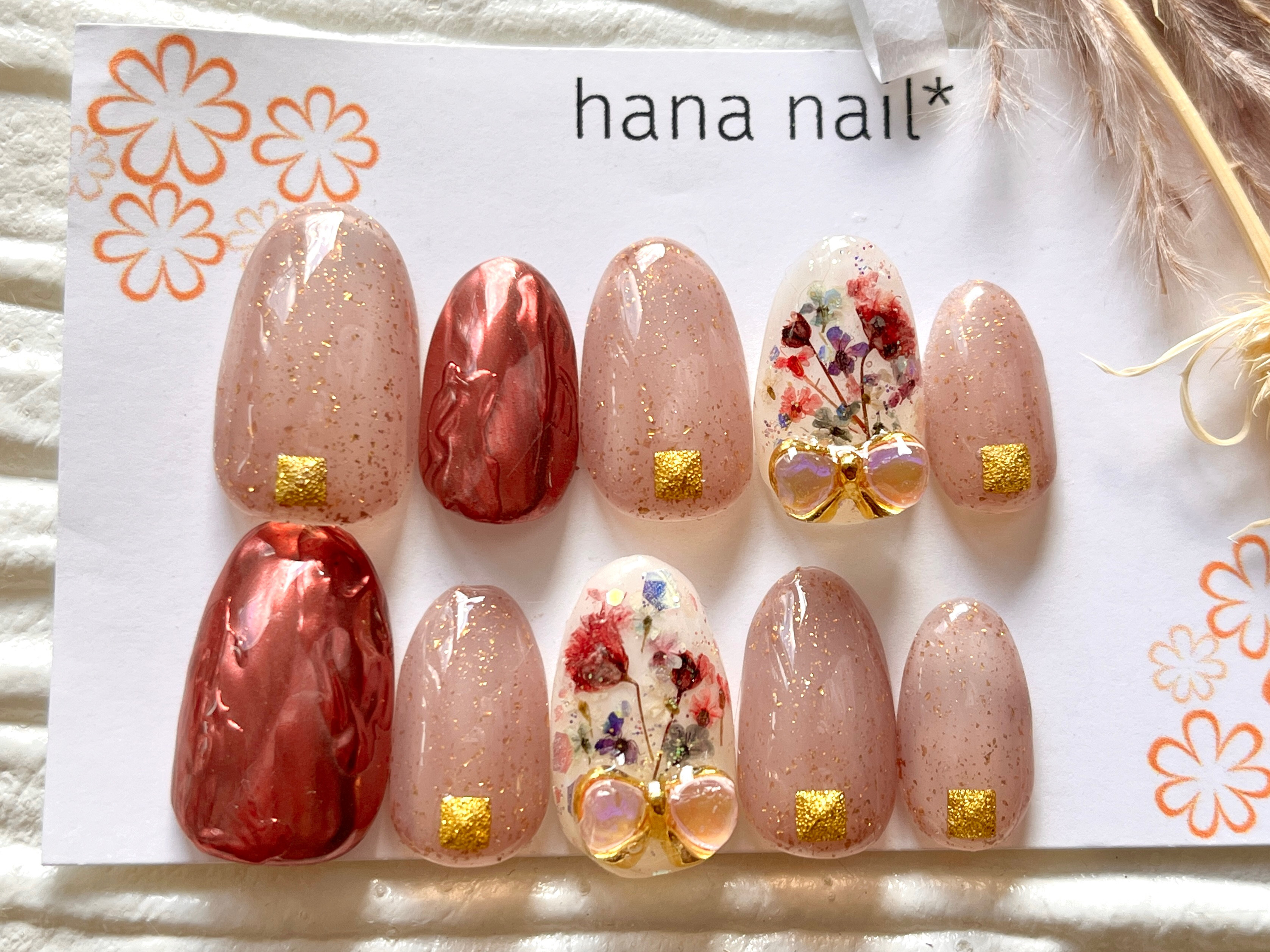 ♡ドライフラワーで春ネイル♡ネイルチップ　ハンドメイド ♡ドライフラワーで春ネイル♡ネイルチップ ハンドメイド ネイルケア