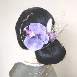 アメリカンフラワー ディップフラワー ホワイトゴールド 髪飾り * #170