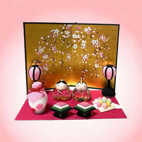 桜金屏風 高さ15センチ 雛祭り お雛様小物 金紙屏風 蒔絵 日本製 桜金屏風 高さ15センチ 雛祭り お雛様小物 金紙屏風 蒔絵 日本製