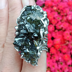 閃鋅礦原礦手工銀戒純銀戒指 ~「To Be」~  Sphalerite Mineral Silver Ring 第1張的照片