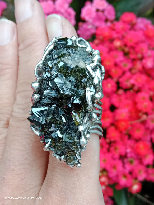 閃鋅礦原礦手工銀戒純銀戒指 ~「To Be」~  Sphalerite Mineral Silver Ring 第1張的照片