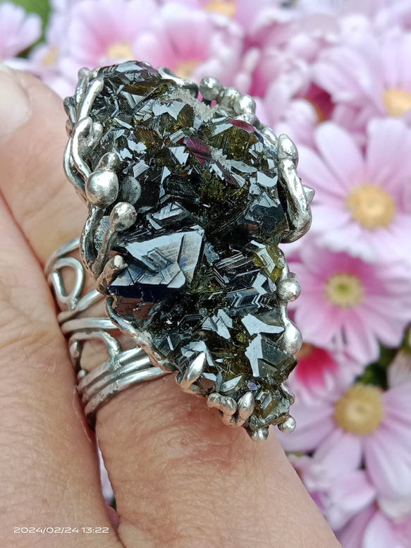 閃鋅礦原礦手工銀戒純銀戒指 ~「To Be」~  Sphalerite Mineral Silver Ring 第4張的照片