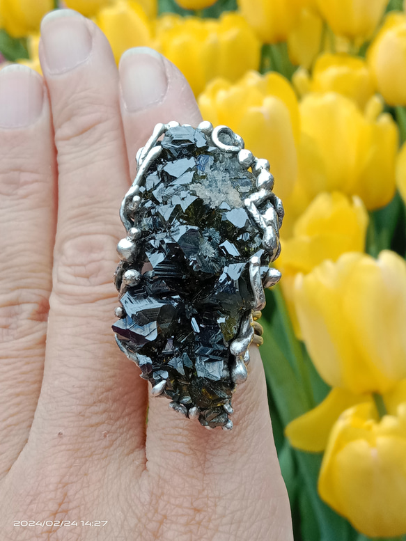 閃鋅礦原礦手工銀戒純銀戒指 ~「To Be」~  Sphalerite Mineral Silver Ring 第5張的照片