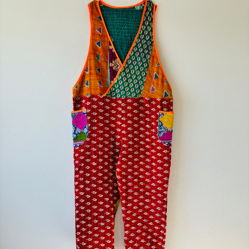 インド ラリーキルト zakuchiku サロペット【LL】 オールインワン