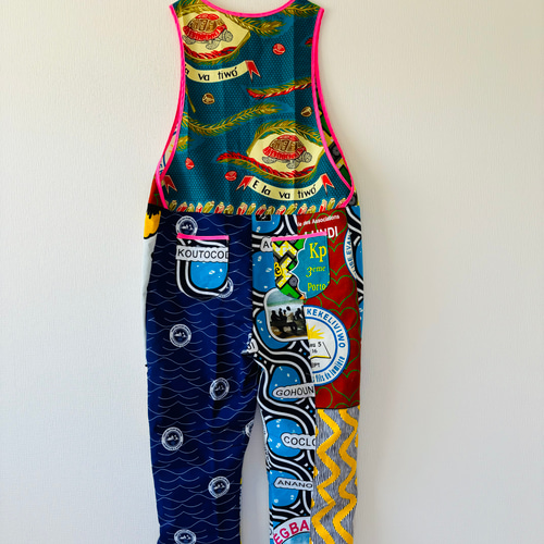 カラフル アフリカンバティック zakuchiku サロペット【LL