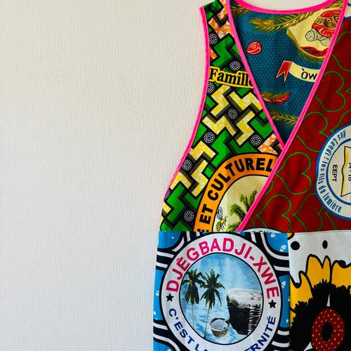 カラフル アフリカンバティック zakuchiku サロペット【LL