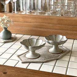 オクトゴナルカトラリーマット(L) ベルギーリネン　おやつマット　テーブルマット　八角形　おうちカフェ　コースター 10枚目の画像