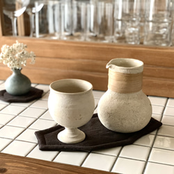 オクトゴナルカトラリーマット(L) ベルギーリネン　おやつマット　テーブルマット　八角形　おうちカフェ　コースター 11枚目の画像