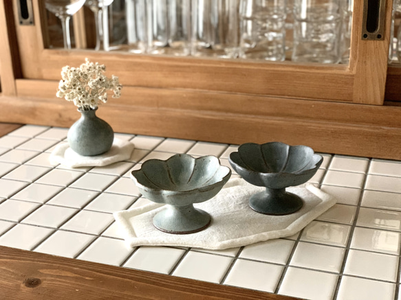 オクトゴナルカトラリーマット(L) ベルギーリネン　おやつマット　テーブルマット　八角形　おうちカフェ　コースター 9枚目の画像